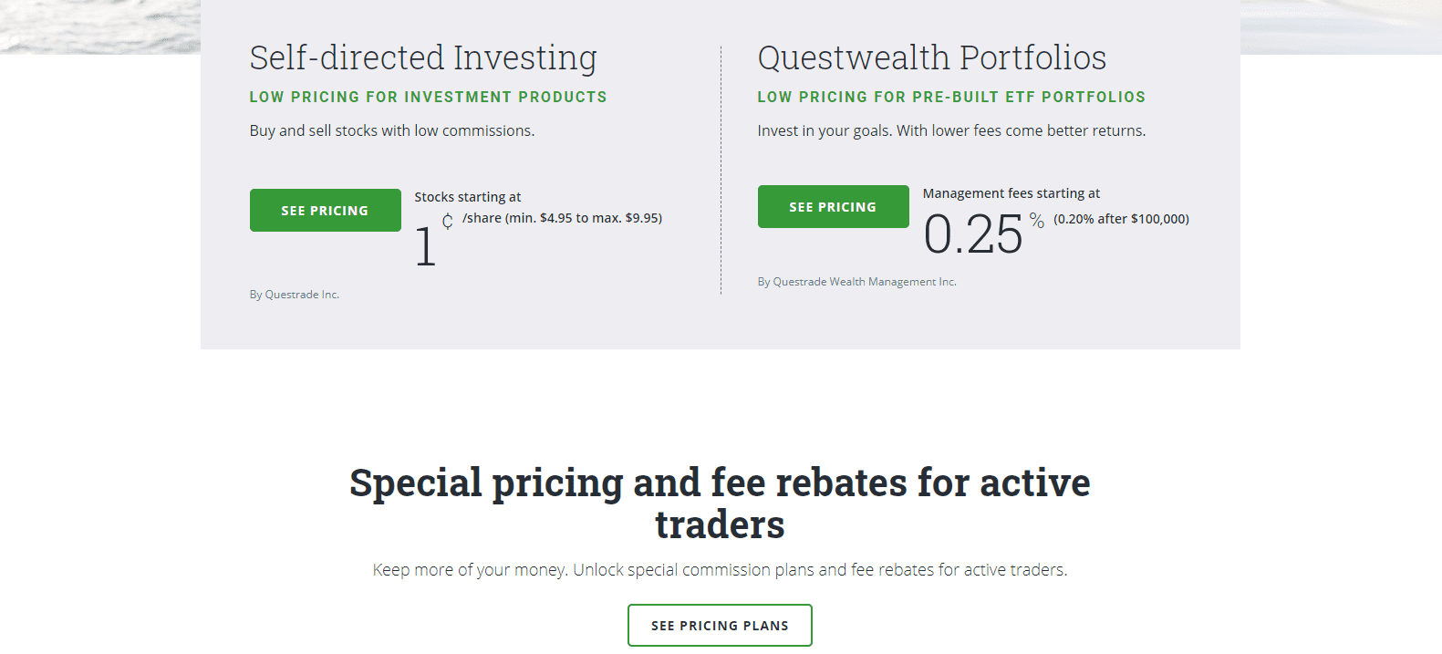 Questrade Review pricing structures Questrade Review pricing structures
